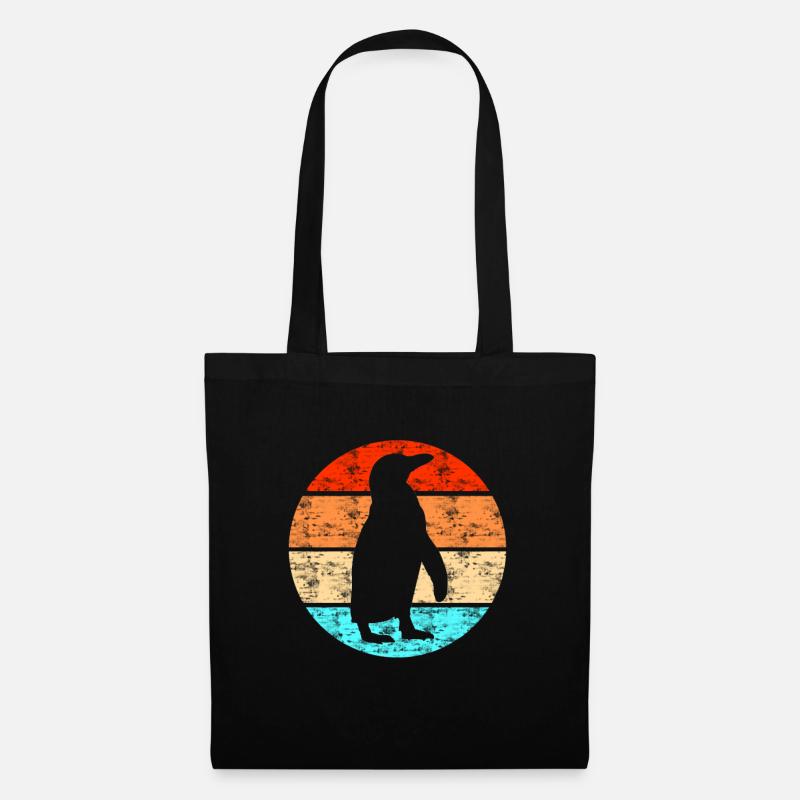 Retro Vintage Pinguin - Stoffbeutel - Schwarz