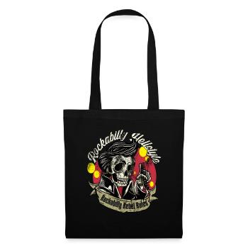 Rockabilly Rebel Rules Rockabilly Hellstyle - Stoffbeutel - Schwarz - Vorne