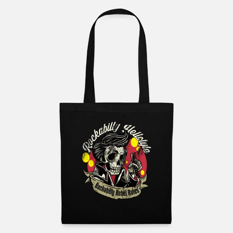 Rockabilly Rebel Rules Rockabilly Hellstyle - Sac en tissu - noir