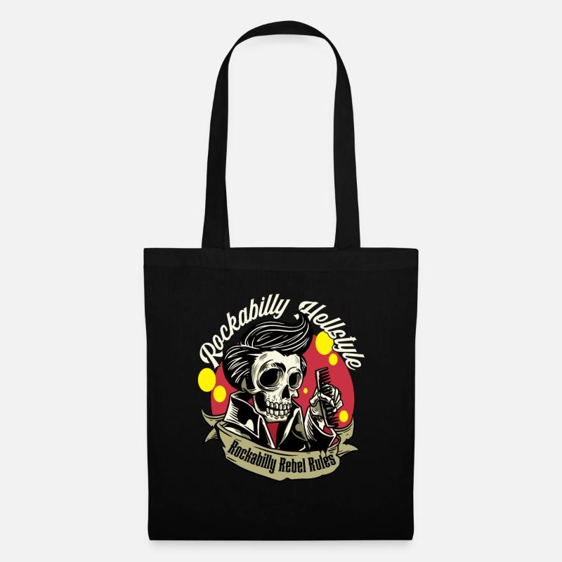 Rockabilly Rebel Rules Rockabilly Hellstyle - Stoffbeutel - Schwarz