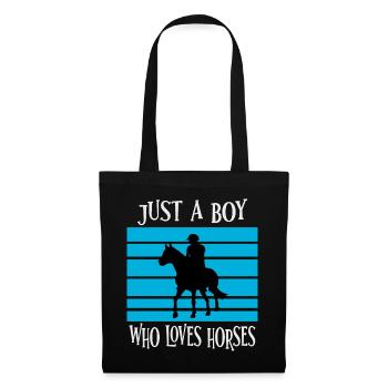 Only a boy who loves horses - Tote Bag - black - Front