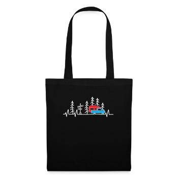 Camping camper settling cabin heartbeat - Tote Bag - black - Front