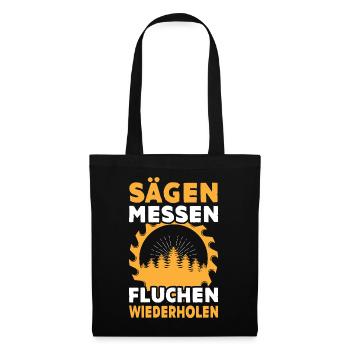 Sägen Messen Fluchen Wiederholen Säge - Stoffbeutel - Schwarz - Vorne