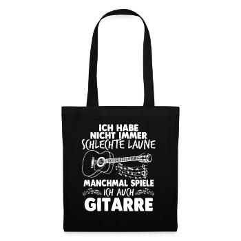 Gitarre Musikband Gitarrist Gitarrenspieler - Stoffbeutel - Schwarz - Vorne