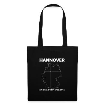 Hanovre Carte - Sac en tissu - noir - Devant