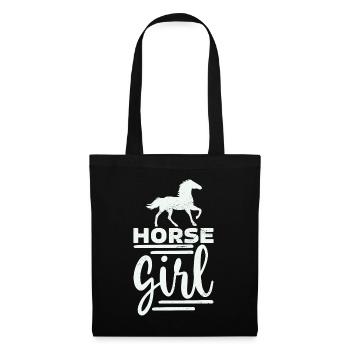 Cheval fille - Sac en tissu - noir - Devant