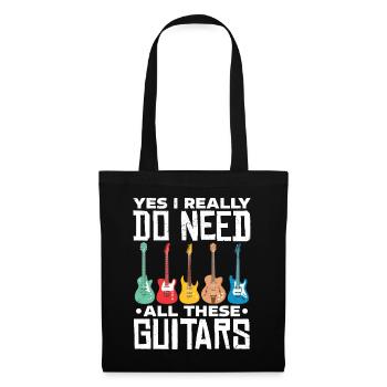 Guitares - Sac en tissu - noir - Devant