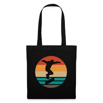 Skate Skate Vintage Skate Cadeau Skateboard - Sac en tissu - noir - Devant