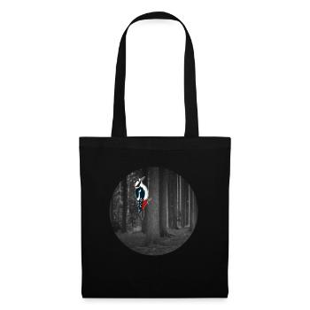 Specht Grafik Design T-Shirt Geschenk - Stoffbeutel - Schwarz - Vorne