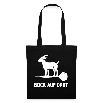 BOCK AUF DART - LUSTIGER DARTSPIELER DART SPRUCH - Stoffbeutel - Schwarz - Vorne