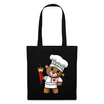 Teddybär scharf Chilli Koch Restaurant Küche. - Stoffbeutel - Schwarz - Vorne
