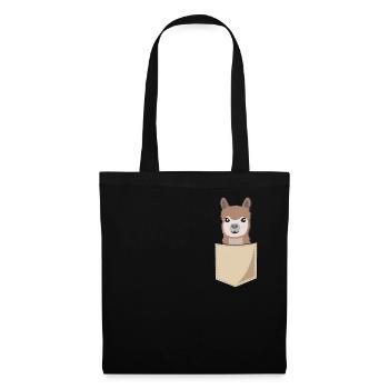Alpaca Lama In Breast Bag Print Gift Camel - Tote Bag - black - Front
