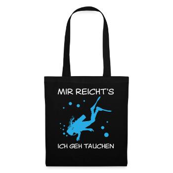Taucherin Spruch Tauchen Mädchen Damen Geschenk - Stoffbeutel - Schwarz - Vorne