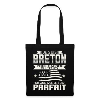 Je Suis Breton Humour - Sac en tissu - noir - Devant