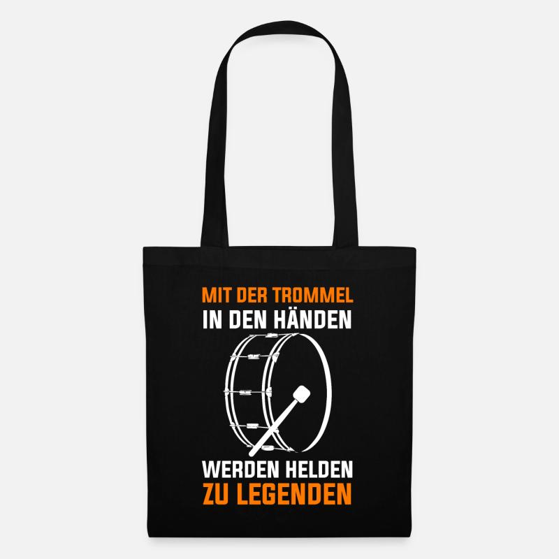 Trommel Trommler Drummer Marschtrommel - Stoffbeutel - Schwarz