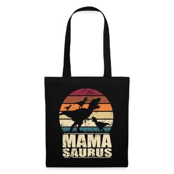 Mamasaurus Rex Dinosaurier Mutter Dino Drillinge - Stoffbeutel - Schwarz - Vorne