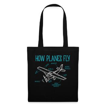 Comment Planes Fly Aircraft Pilot Co-pilot Aviator Air - Sac en tissu - noir - Devant