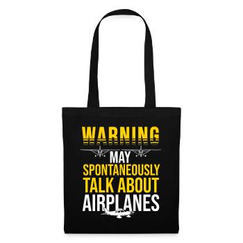May Spontaneously Talk About Airplanes Aircraft Pi - Sac en tissu - noir - Devant