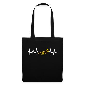 Trumpet Musical Instrument Fasnacht Wind Music Music - Tote Bag - black - Front