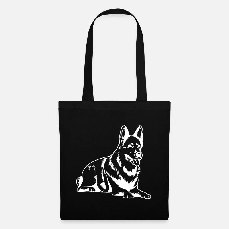 Schäferhund Silhouette Wachhund Diensthund - Stoffbeutel - Schwarz