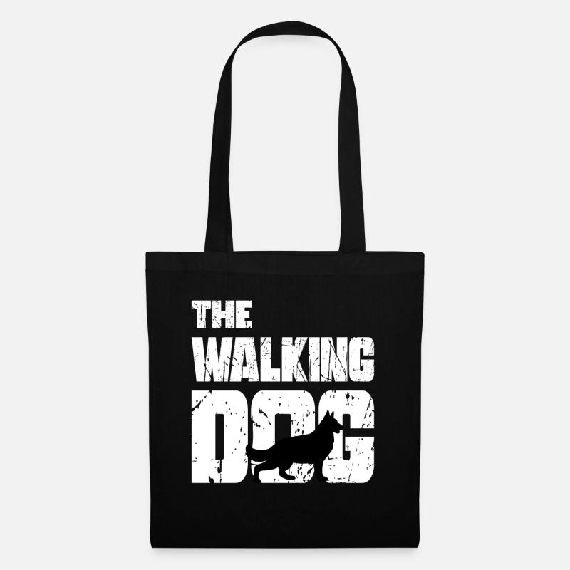 The Walking Dog deutscher Schäferhund Geschenk - Stoffbeutel - Schwarz