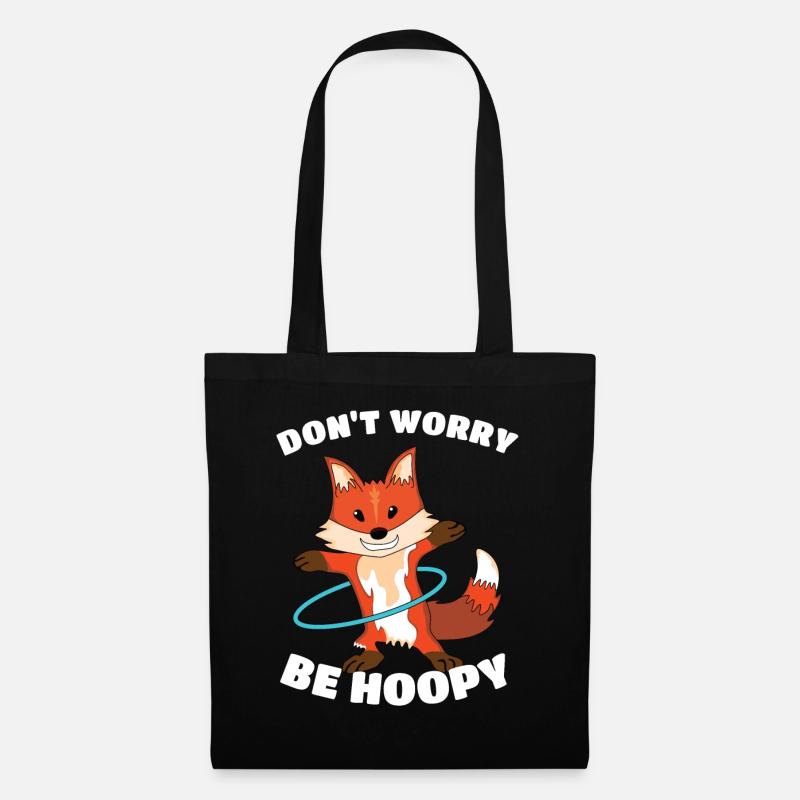 Hula Hupp Fuchs dont worry be hoopy - Stoffbeutel - Schwarz
