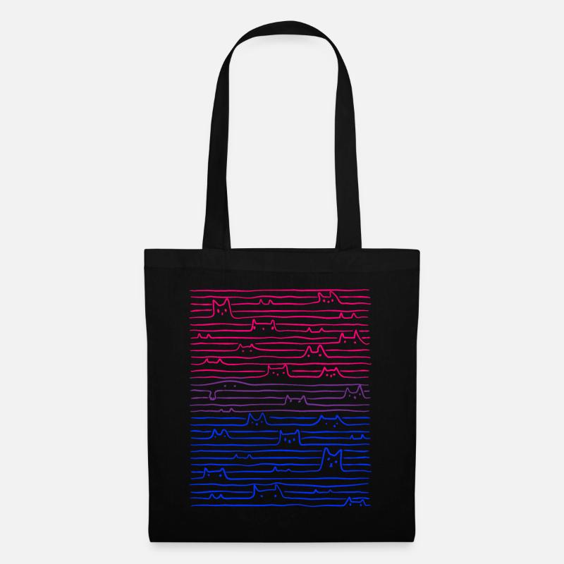 Bi-Pride-Cat Line Flag Bisexual - Tote Bag - black