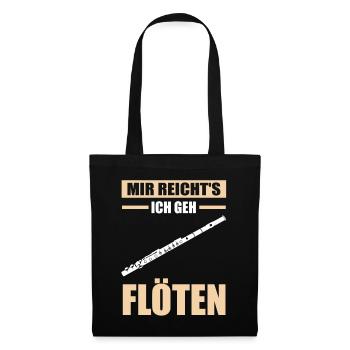 Flöte Musiker Flötist Flötenspieler Orchester Musi - Stoffbeutel - Schwarz - Vorne
