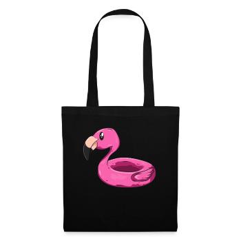 Flamingo Schwimmring - Stoffbeutel - Schwarz - Vorne