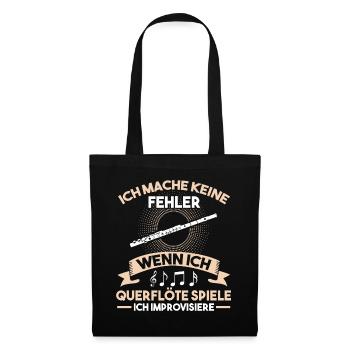 Querflöte Flöte Orchester Musikverein - Stoffbeutel - Schwarz - Vorne