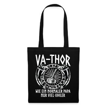 Papa Vater Vathor Vatertag Vatertagsgeschenk - Stoffbeutel - Schwarz - Vorne