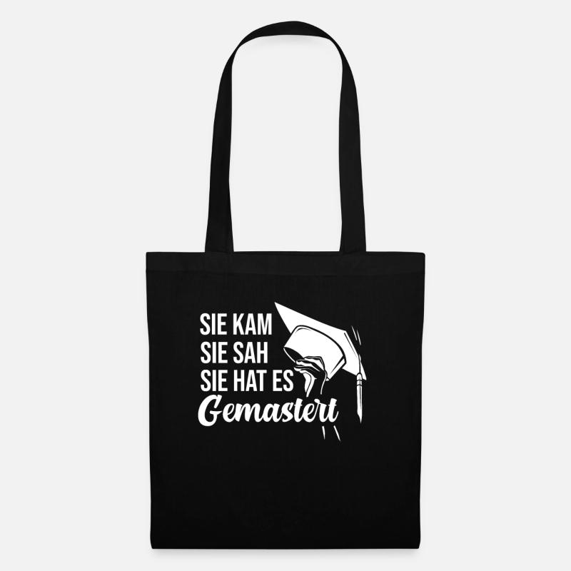 Master Abschluss Geschenk Student - Stoffbeutel - Schwarz