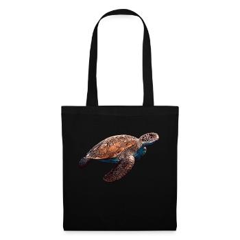 Tortue motif animal animal motif animal - Sac en tissu - noir - Devant