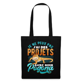 Agame Barbus Pogona Rigolo - Sac en tissu - noir - Devant