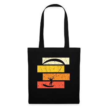 Kite Surfing Retro - Stoffbeutel - Schwarz - Vorne