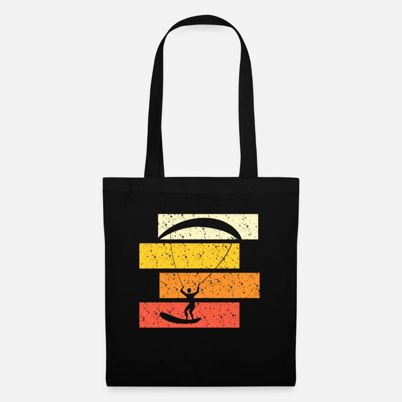 Kite Surfing Retro - Stoffbeutel - Schwarz