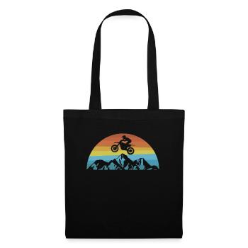 Vintage Retro Motocross T-Shirt Cadeau - Sac en tissu - noir - Devant