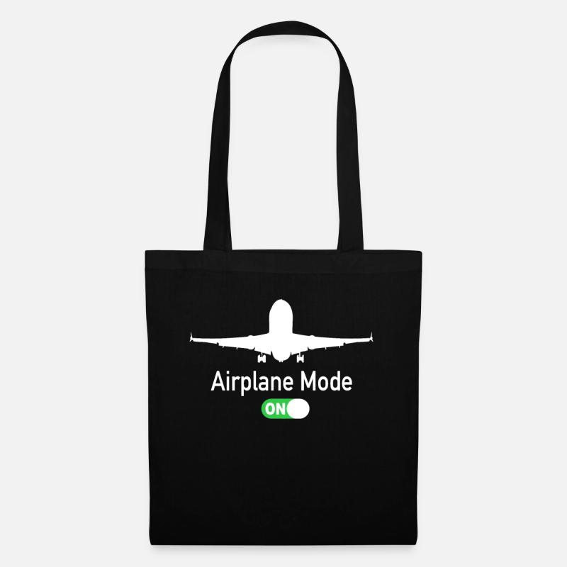 Airplane Mode On Flughafen Pilot Flugzeug Piloten - Stoffbeutel - Schwarz