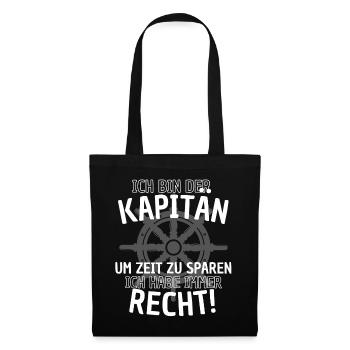 Kapitän Spruch Herren Boot Segler Nautik Motorboot - Stoffbeutel - Schwarz - Vorne