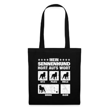 Schweizer Sennenhund Hundetricks Geschenk - Stoffbeutel - Schwarz - Vorne