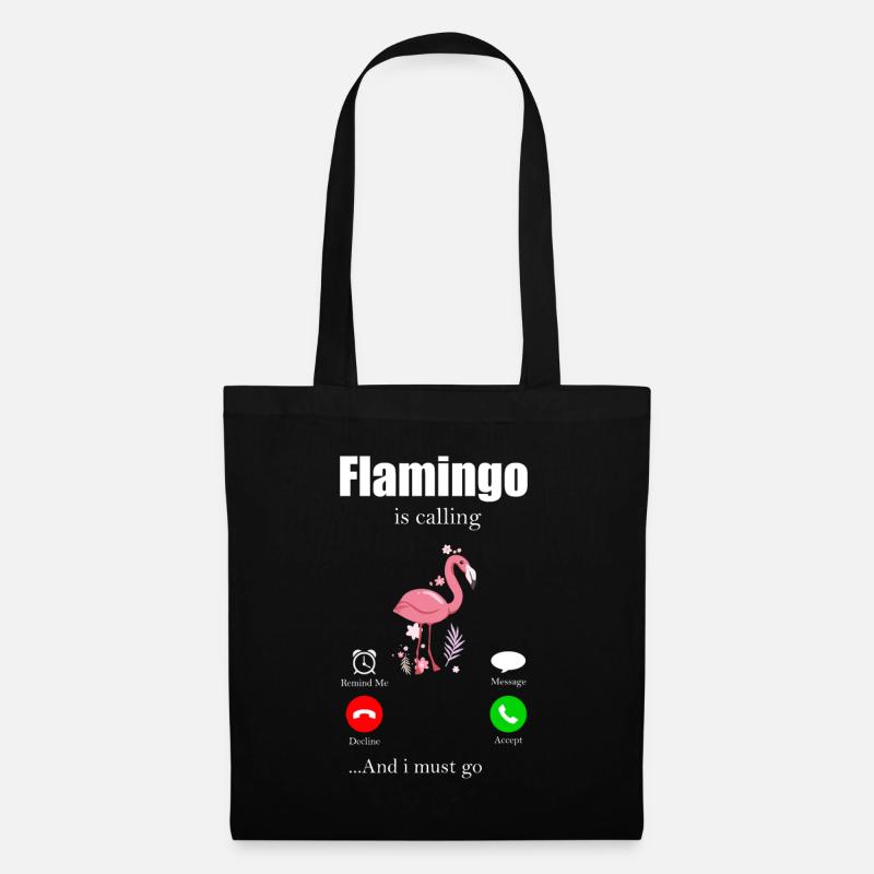 Flamingo - Stoffbeutel - Schwarz
