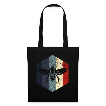 Imker Biene Retro Imkerin Geschenke - Stoffbeutel - Schwarz - Vorne
