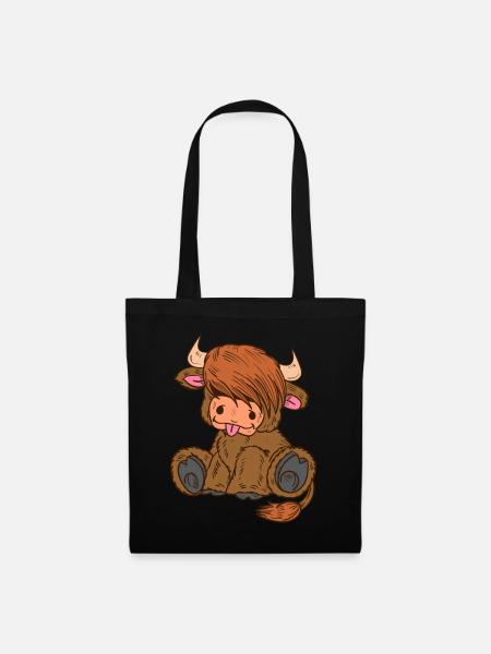 Scottish Highland Cow Frauen Schottische Highland - Stoffbeutel - Schwarz