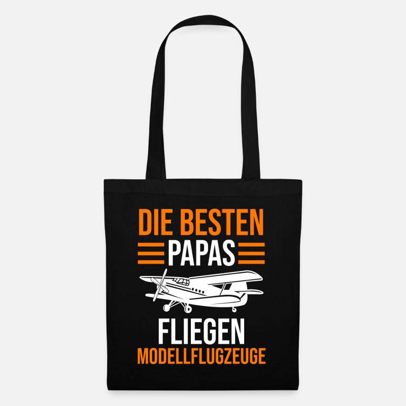 Modellflieger Papa Modellflugzeug Modellflug Flugz - Stoffbeutel - Schwarz