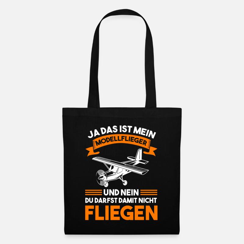Modellflugzeug Flieger Flugzeug Pilot Modellflug M - Stoffbeutel - Schwarz