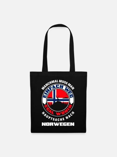 Norwegen Liebhaber Spruch Geschenk - Stoffbeutel - Schwarz
