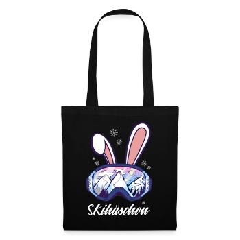 Apres Ski Hase Skihaserl - Stoffbeutel - Schwarz - Vorne