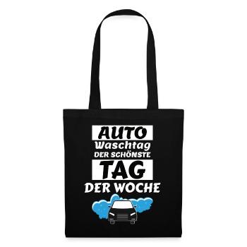 auto waschtag - Stoffbeutel - Schwarz - Vorne