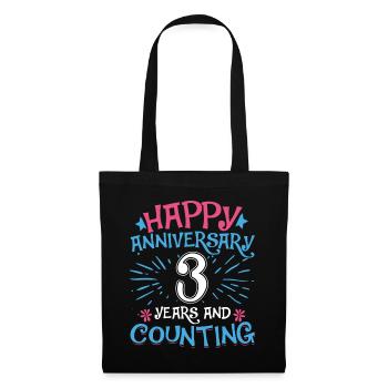 Wedding Happy Anniversary 3 Years and Counting - Tote Bag - black - Front