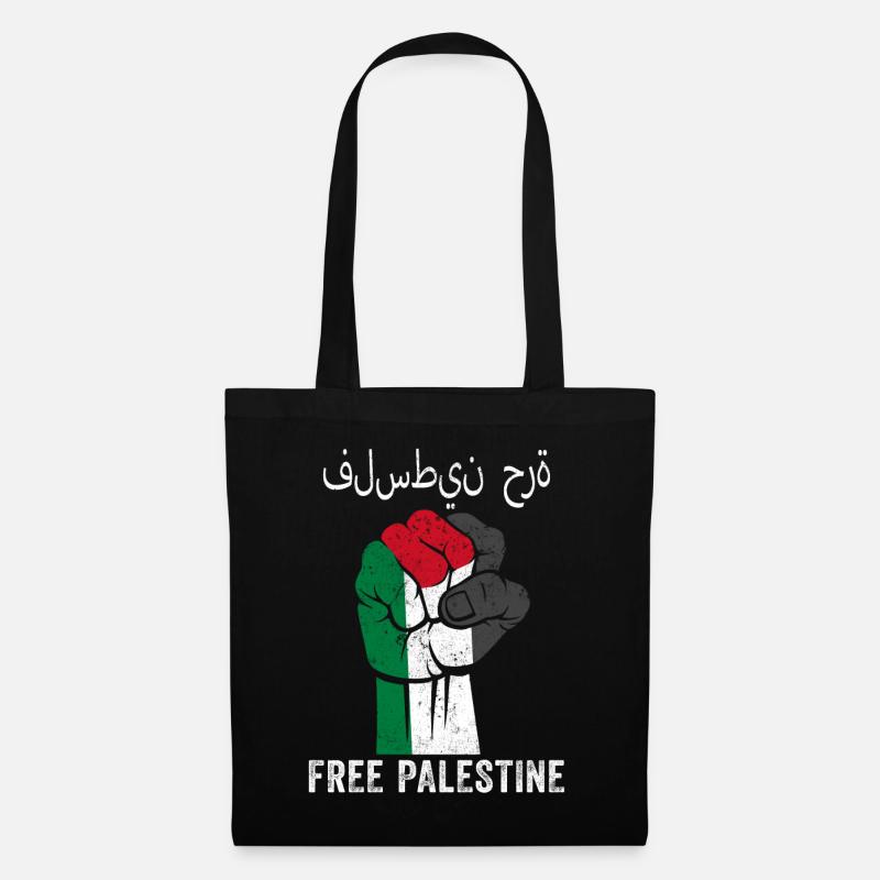 Free Palestine Support Freies Palästina Flagge - Stoffbeutel - Schwarz